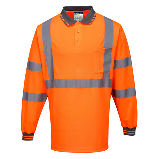 MP713 - Hi-Vis Polo Shirt X Back L/S