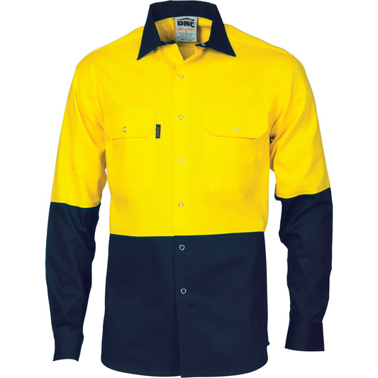 DNC HiVis Two Tone Drill Shirt with Press Studs 3838