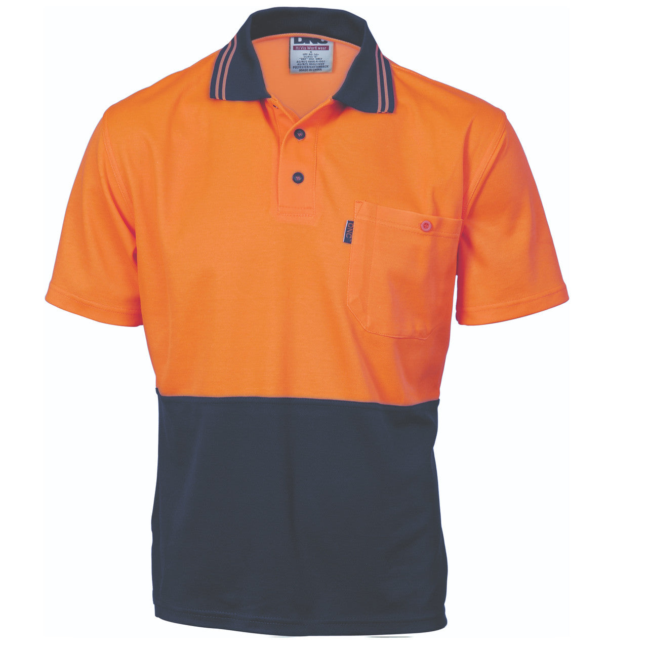 DNC Cotton Back HiVis Two Tone Fluoro Polo - Short Sleeve 3814