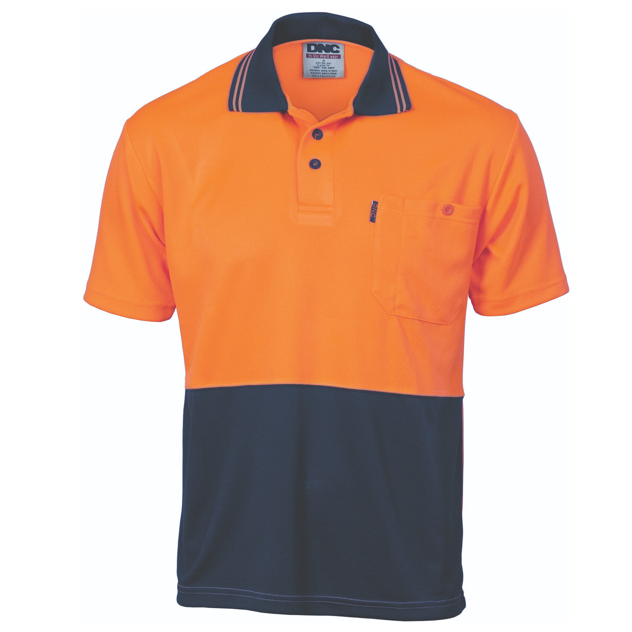 DNC HiVis Two Tone Cool Breathe Polo Shirt, Short Sleeve 3811
