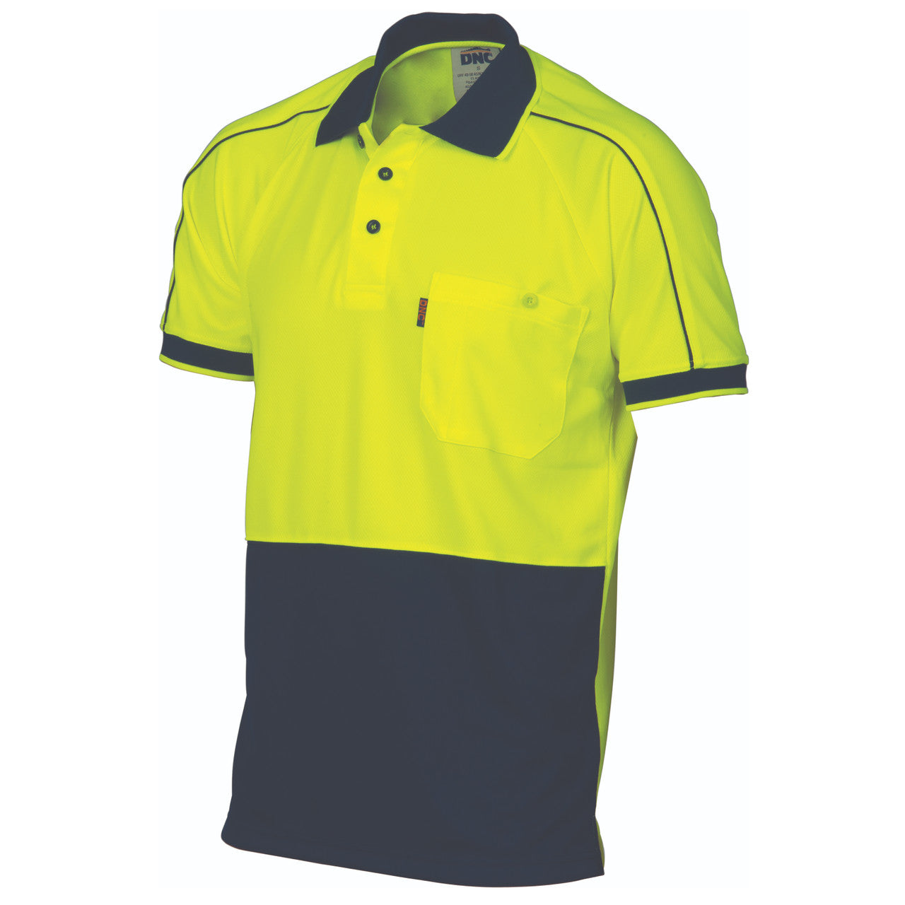 DNC HiVis Cool-Breathe Double Piping Polo - Short Sleeve 3753