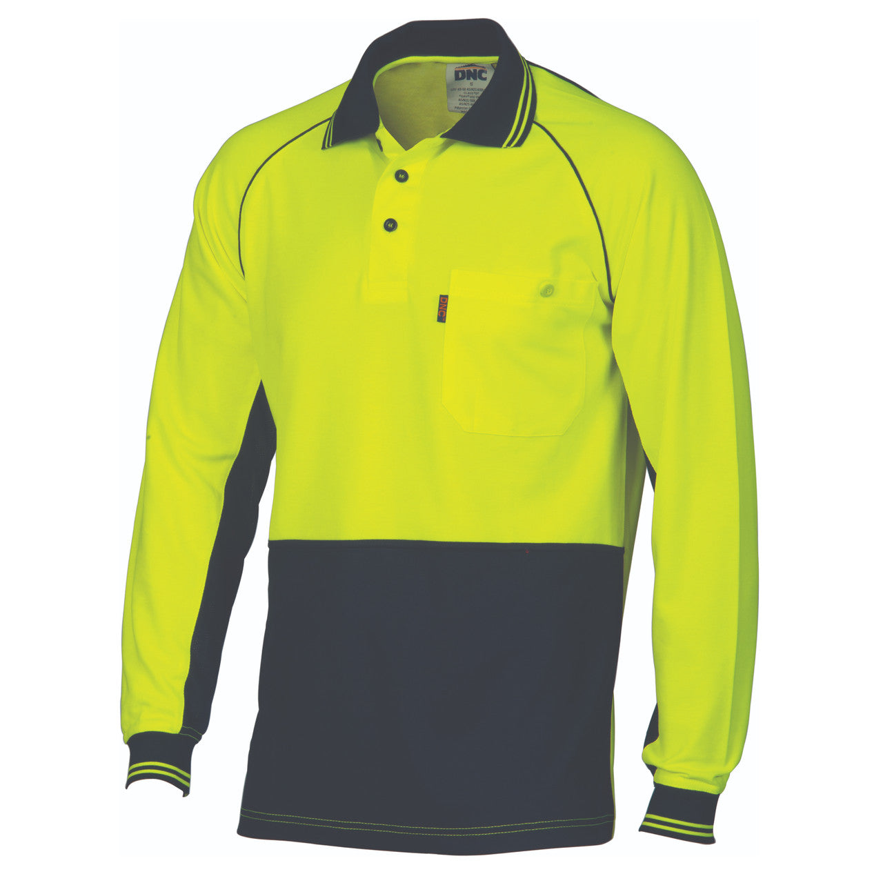 DNC HiVis Cotton Backed Cool-Breeze Contrast Polo - long Sleeve 3720