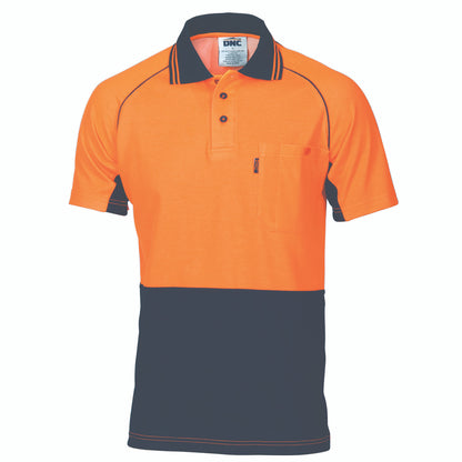 DNC HiVis Cotton Backed Cool-Breeze Contrast Polo - Short Sleeve 3719
