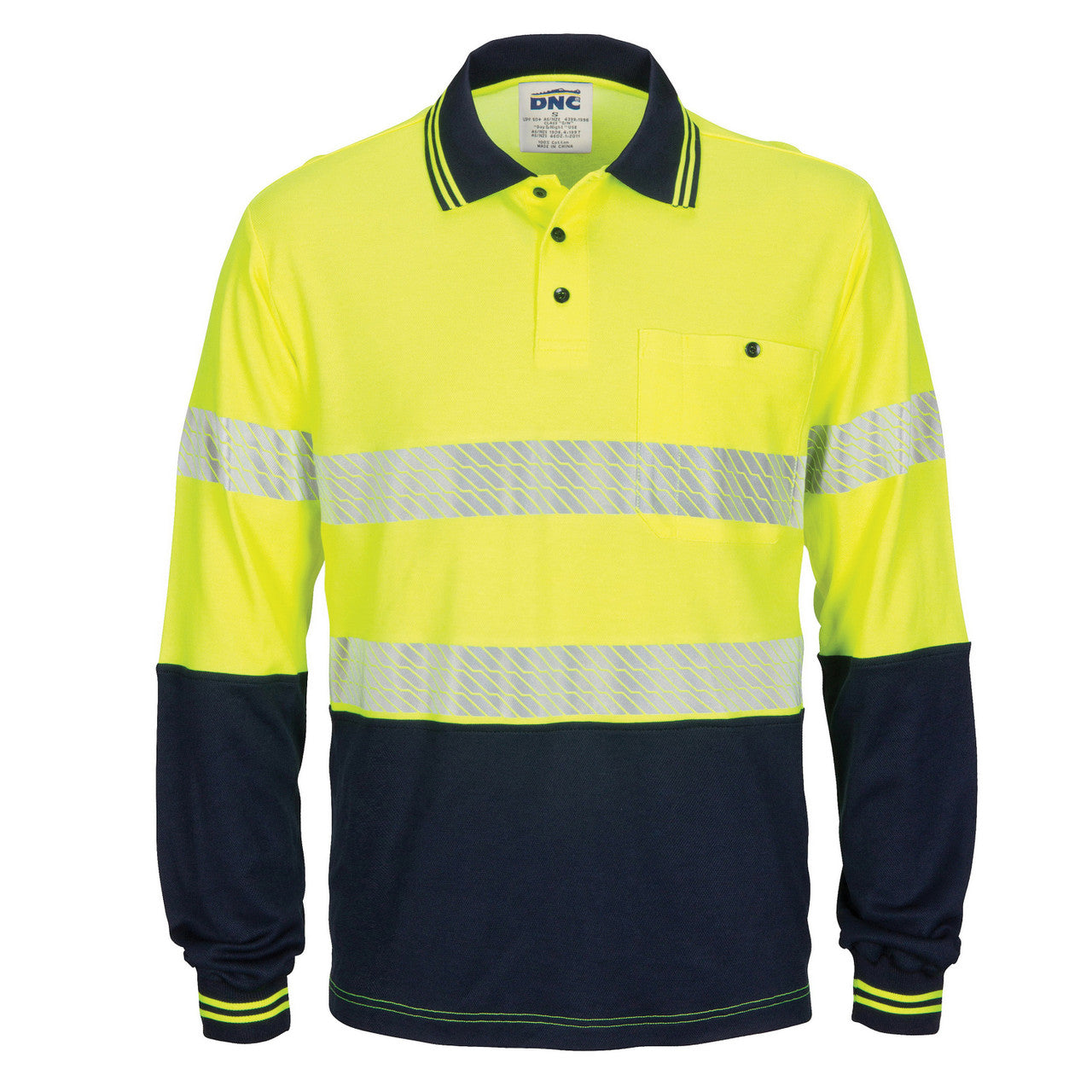 DNC HIVIS Segment Taped Cotton Backed Polo - Long Sleeve 3518