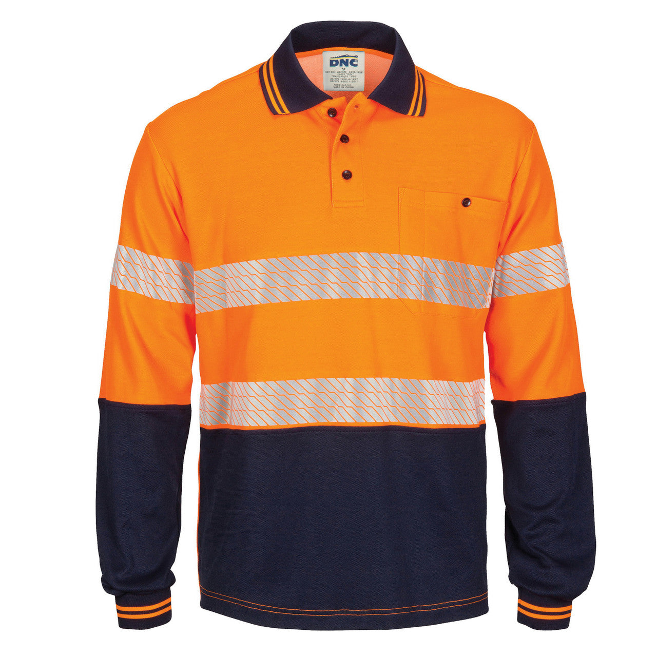 DNC HIVIS Segment Taped Cotton Backed Polo - Long Sleeve 3518