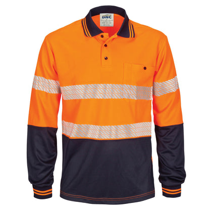 DNC HIVIS Segment Taped Mircomesh Polo - Long Sleeve 3513