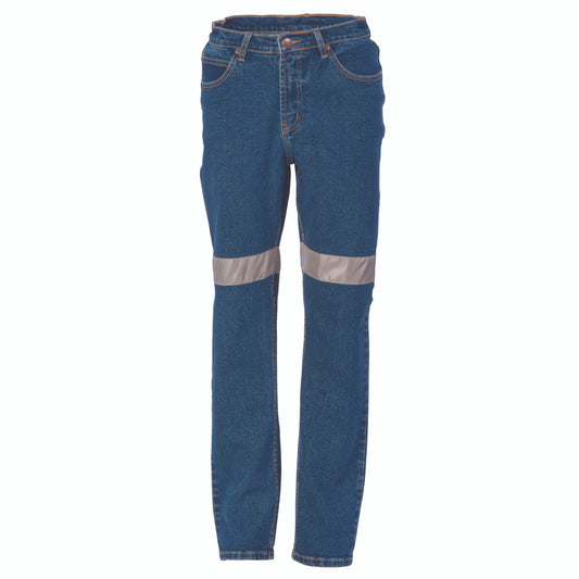 DNC Ladies Taped Denim Stretch Jeans CSR R/Tape 3339