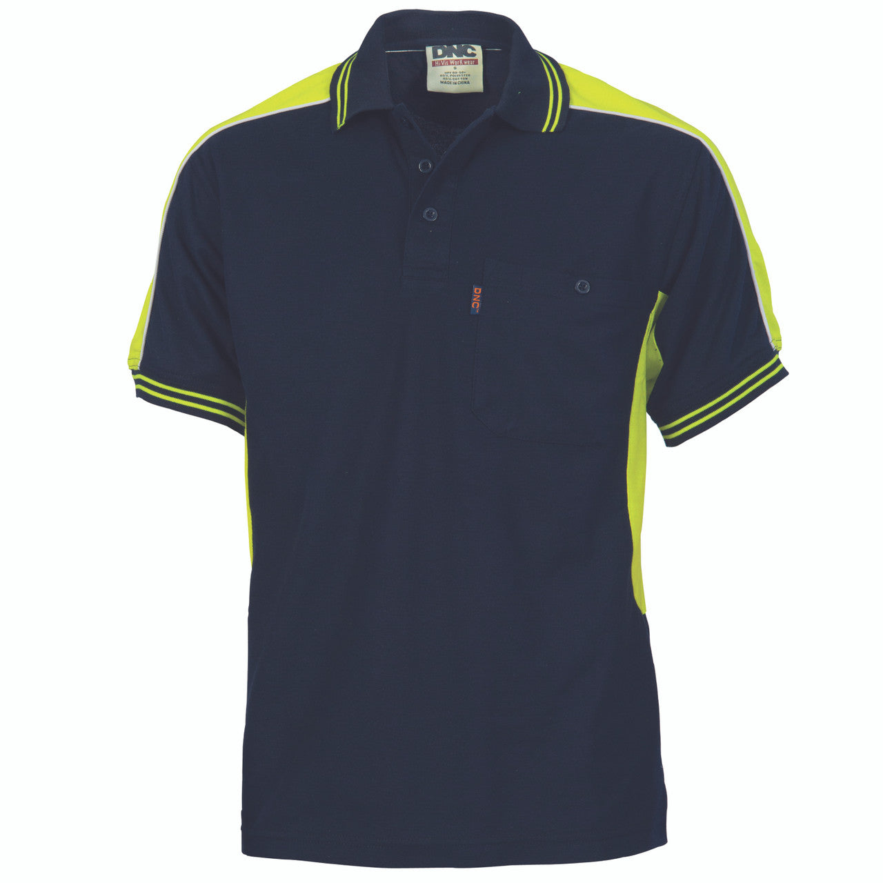 DNC Polyester Cotton Panel Polo Shirt - Short Sleeve 5214