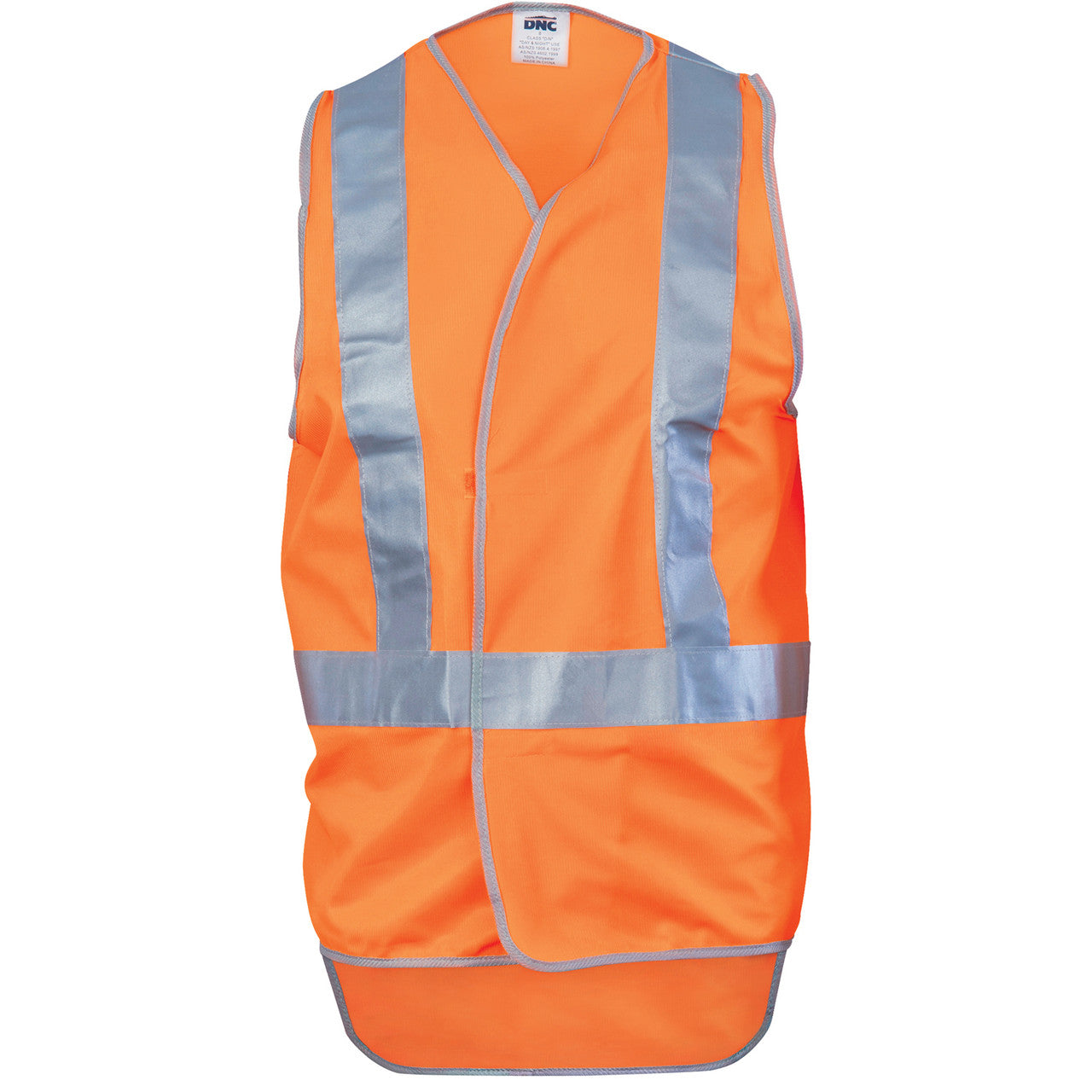 DNC Day/Night Cross Back Safety Vests with Tail 3802