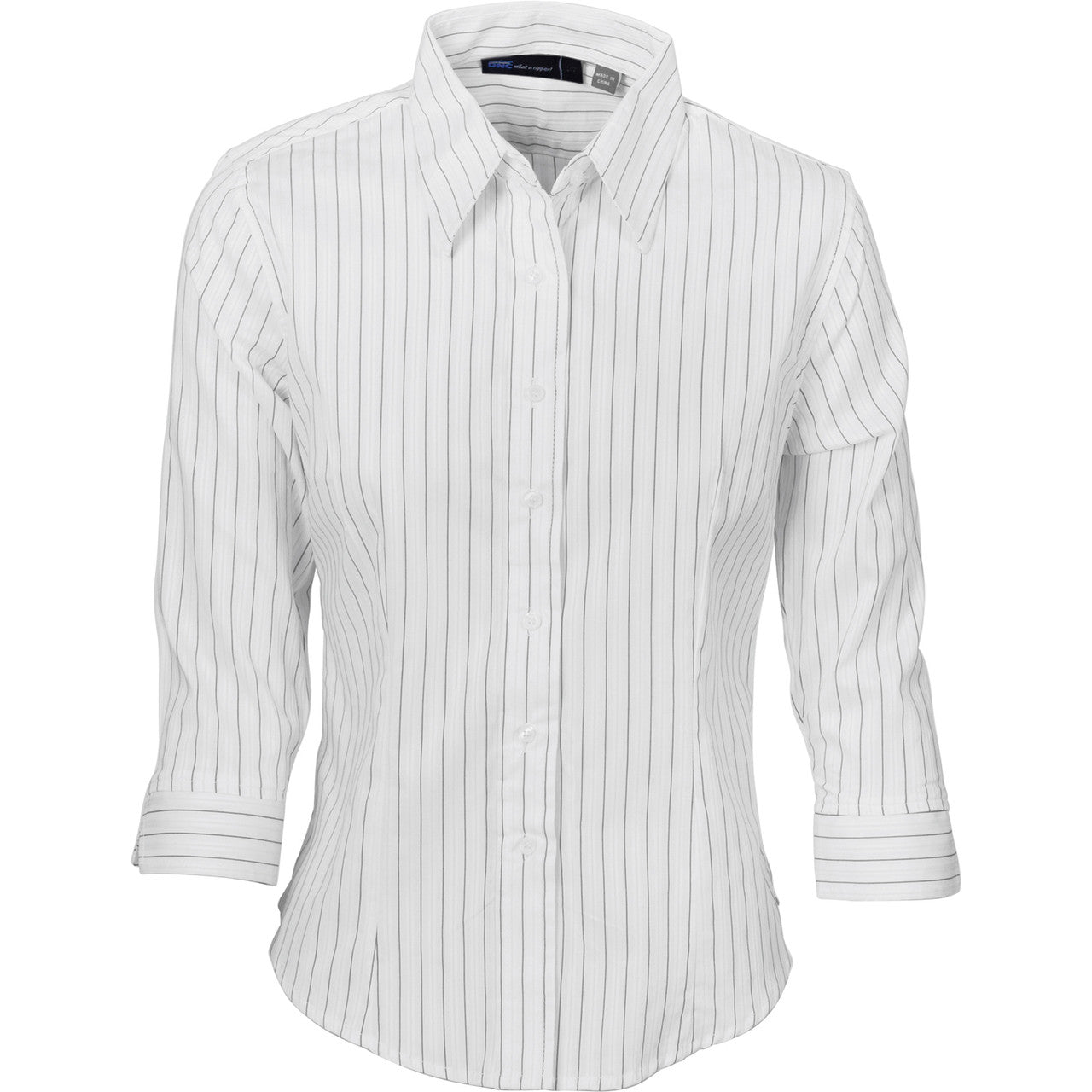 DNC Ladies Stretch Yarn Dyed Contrast Stripe Sh irts - 3/4 Sleeve 4234