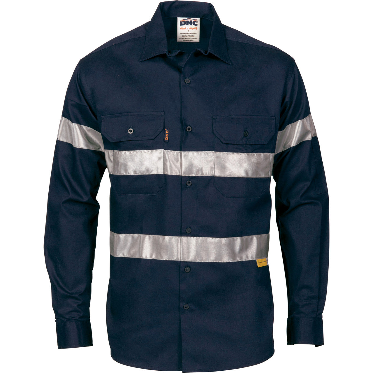 DNC HiVis Cool-Breeze Cotton Shirt with Generic R/Tape - Long sleeve 3967