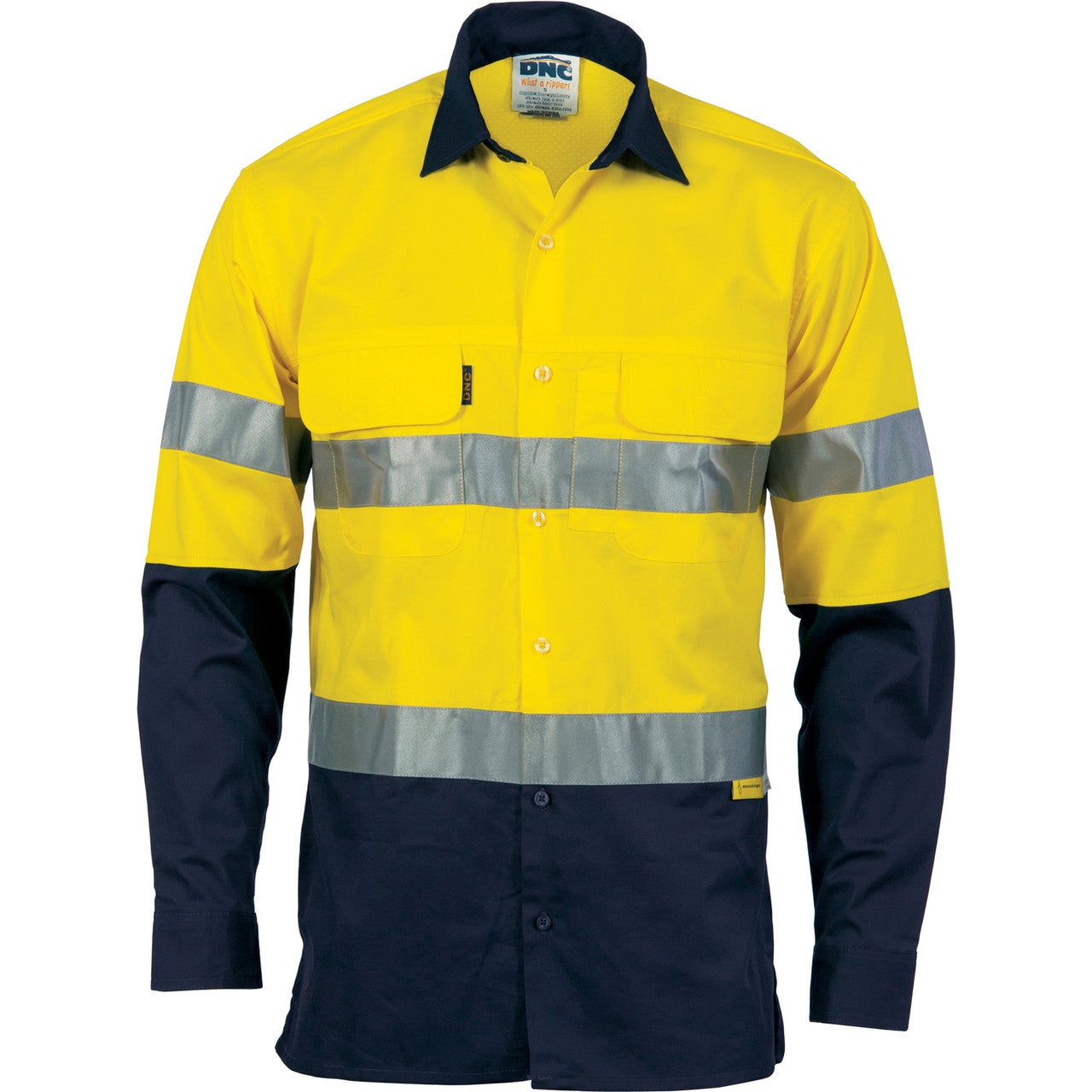DNC HiVis 3 Way Cool-Breeze Cotton Shirt with CSR/Tape - Long sleeve 3948