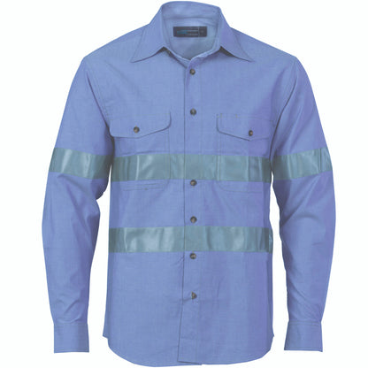 DNC Cotton Chambray Shirt with Generic R/Tape - Long sleeve 3889