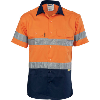DNC HiVis Cool-Breeze Cotton Shirt with 3M 8906 R/Tape - Short sleeve 3887