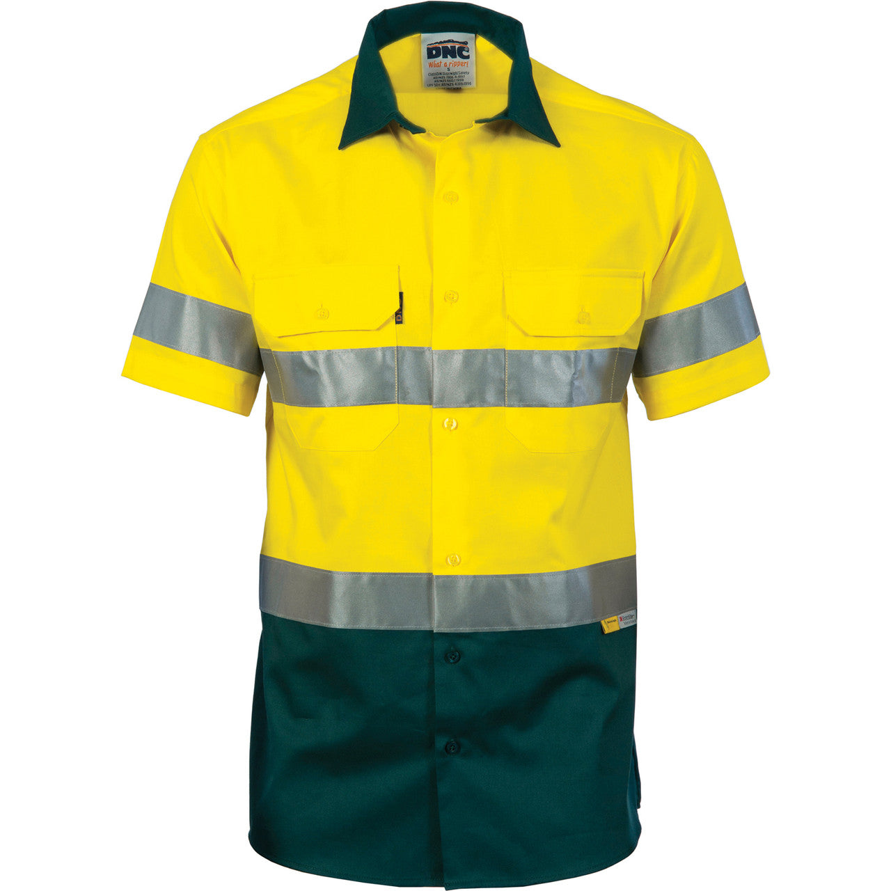 DNC HiVis Cool-Breeze Cotton Shirt with 3M 8906 R/Tape - Short sleeve 3887