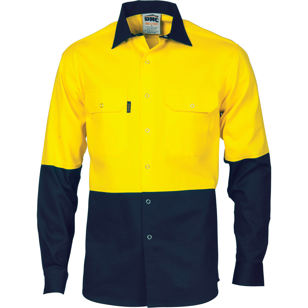 DNC HiVis Two Tone Drill Shirt with Press Studs 3838