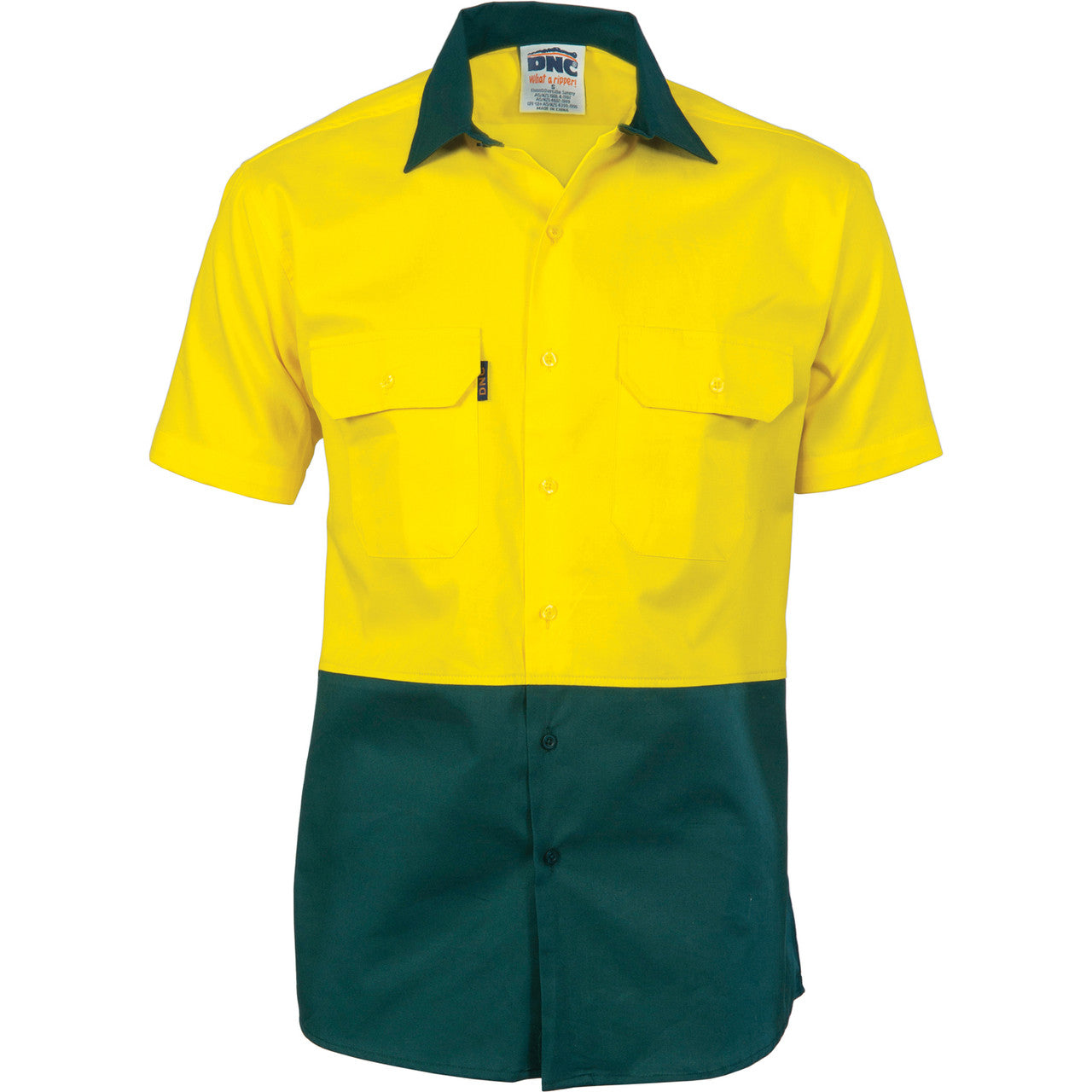 DNC HiVis Two Tone Cotton Drill Shirt - Short Sleeve 3831