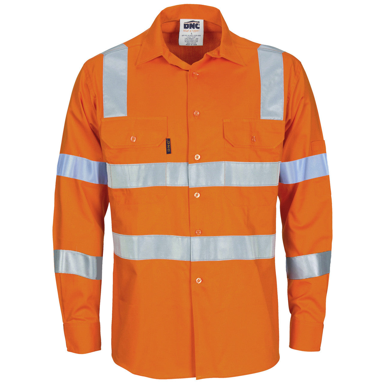 DNC HiVis L/W Bio-motion Shoulder Stripe & "X" Back Shirt 3744