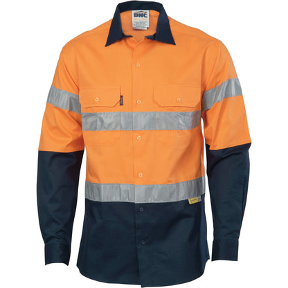 DNC HiVis two tone drill shirts with 3M8906 R/Tape - long sleeve 3736