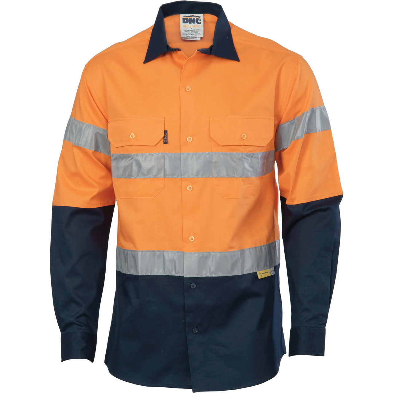 DNC HiVis two tone drill shirts with 3M8906 R/Tape - long sleeve 3736