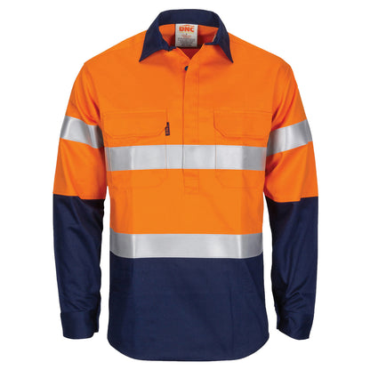 DNC Patron Saint Flame Retardant 2 Tone Closed Front Cotton Shirt with 3M F/R Tape - L/S 3407