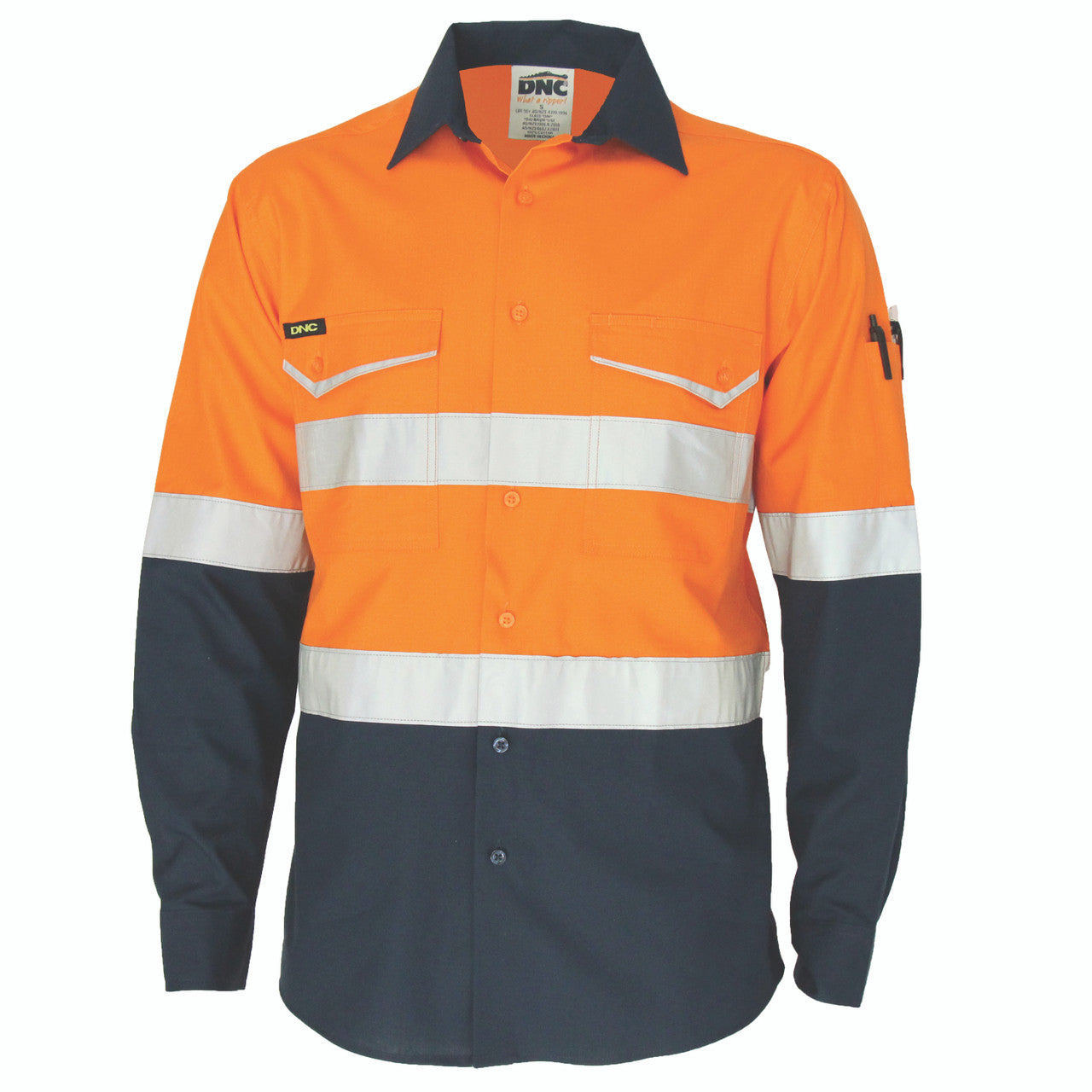 DNC Two-Tone RipStop Cotton Shirt with Reflective CSR Tape. L/S 3588
