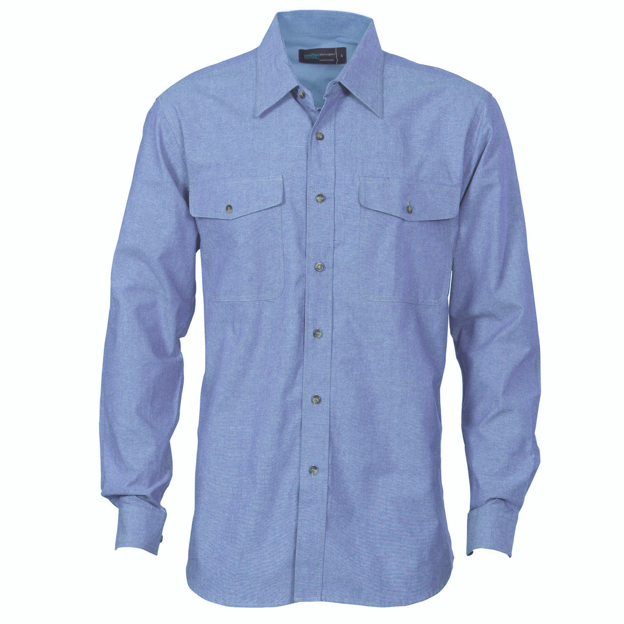 DNC Mens Twin Flap Pocket Cotton Chambray - Long Sleeve