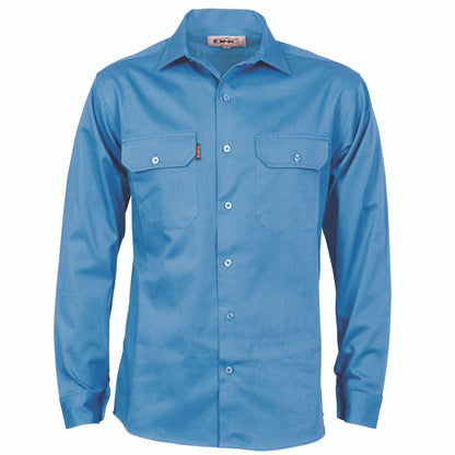 DNC Cotton Drill Work Shirt With Gusset Sleeve - Long Sleeve 3209
