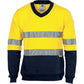 DNC HiVis Two Tone Cotton Fleecy Sweat Shirt V-Neck with 3M R/Tape 3924