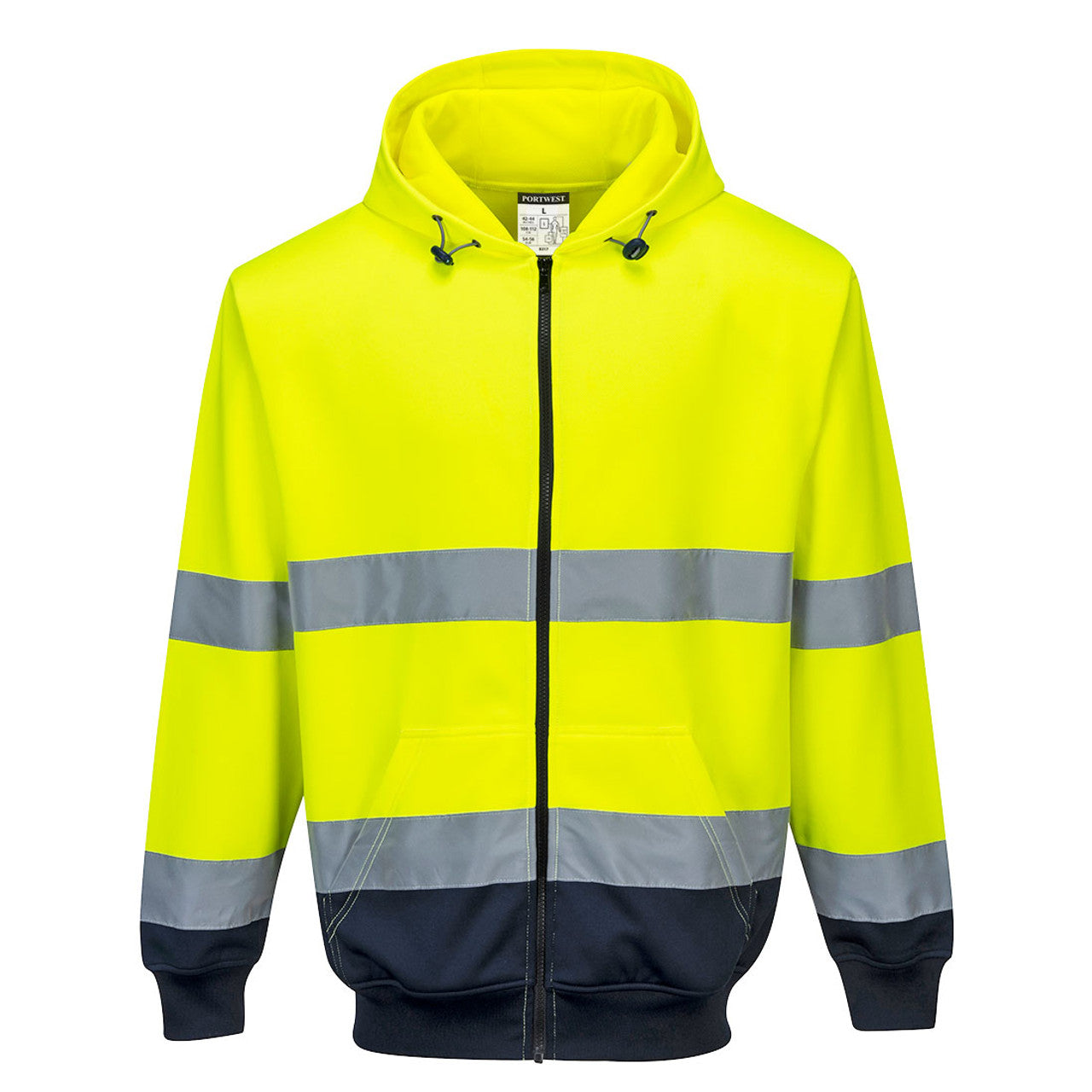 B317 - Hi-Vis Two-Tone Zipped Hoody