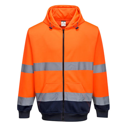 B317 - Hi-Vis Two-Tone Zipped Hoody