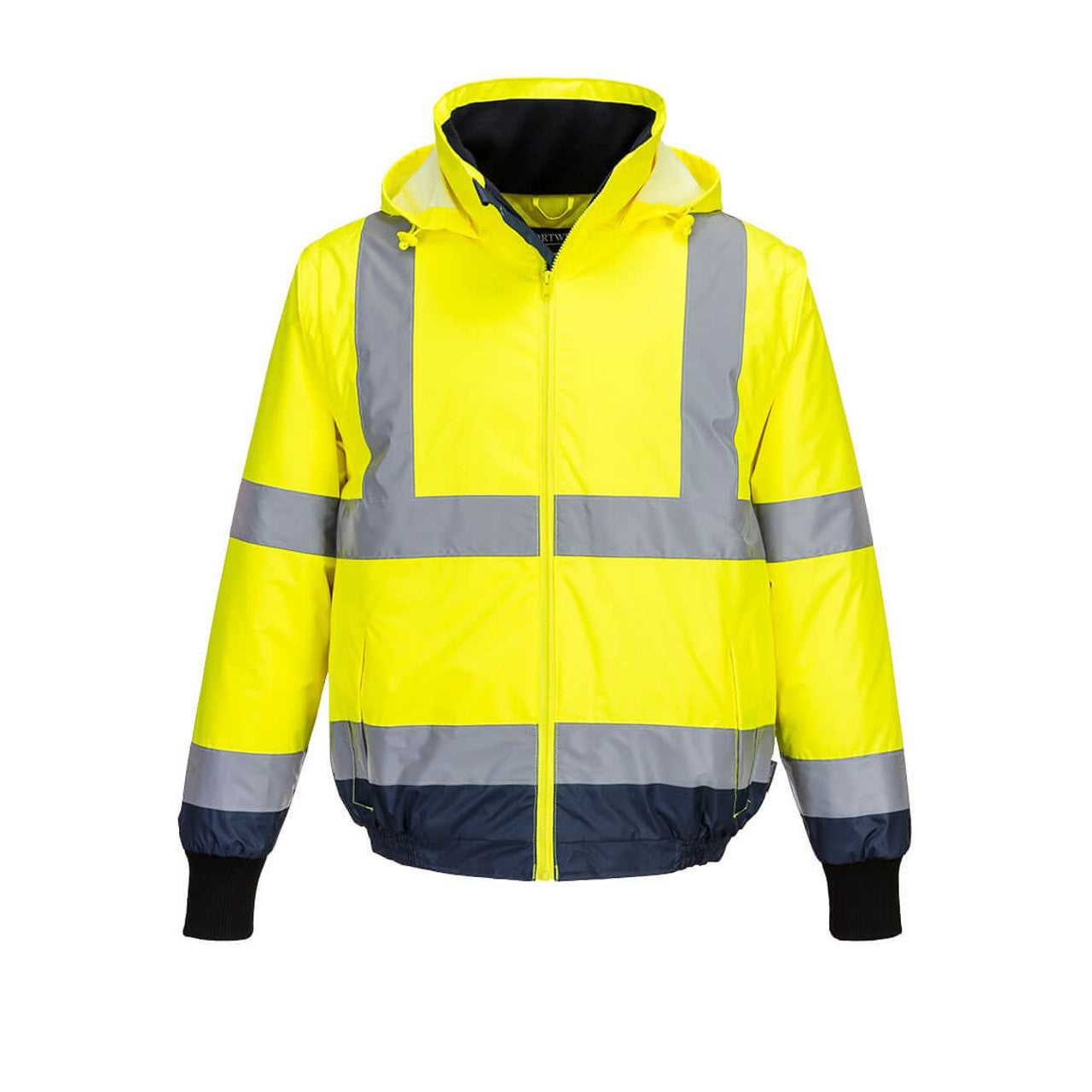 MJ464 - Hi-Vis Essential 2-in-1 Bomber Jacket with tape