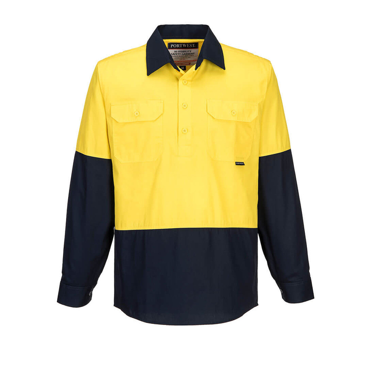 MC801 - Hi-Vis Two Tone Lightweight Long Sleeve Closed Front Shirt