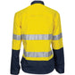 DNC Ladies HiVis 3 Way Cool-Breeze Cotton Shirt with Gusset Sleeve, 3M R/Tape - Long Sleeve 3749