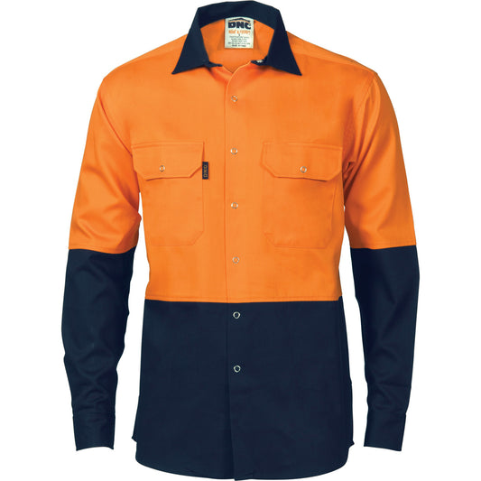 DNC HiVis Two Tone Drill Shirt with Press Studs 3838