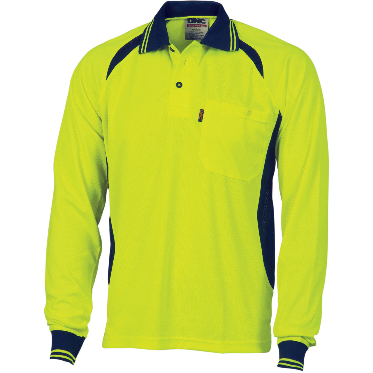 DNC Cool-Breeze Contrast Mesh Polo - long sleeve 3902