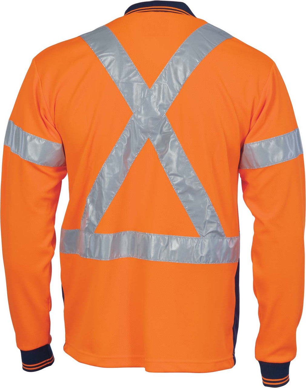 DNC Hivis D/N Cool-Breathe Polo Shirt With Cross Back R/Tape - Long Sleeve 3914