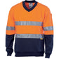 DNC HiVis Two Tone Cotton Fleecy Sweat Shirt V-Neck with 3M R/Tape 3924