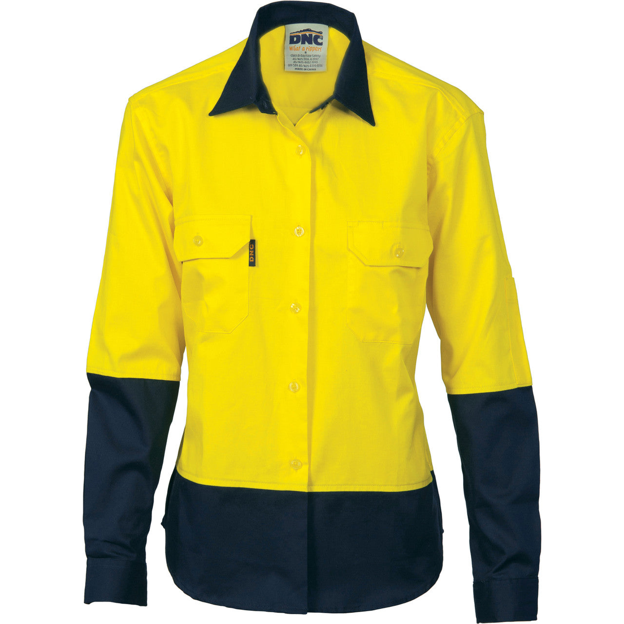 DNC Ladies HiVis Two Tone Cott on Drill Sh irt - Long Sleeve 3932