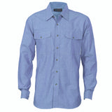 DNC Mens Twin Flap Pocket Cotton Chambray - Long Sleeve