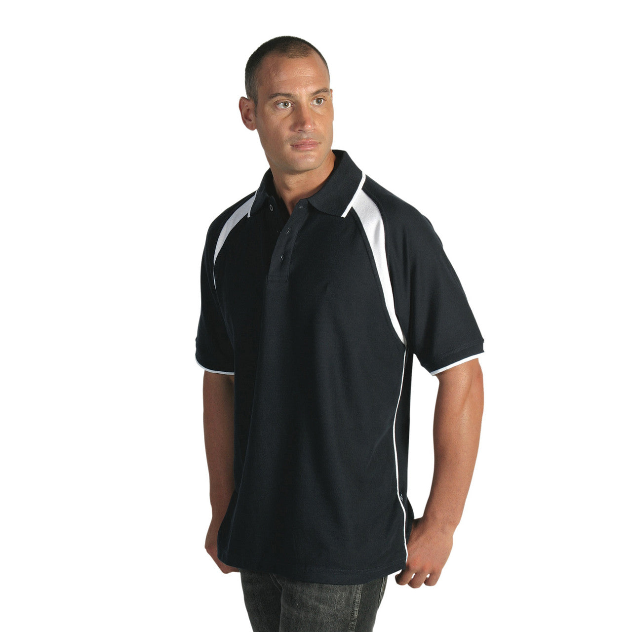DNC Mens Poly/Cotton Contrast Raglan Panel Polo 5243