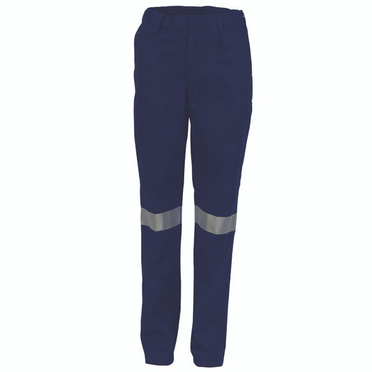 DNC Ladies Cotton Drill Pants With 3M Reflective Tape 3328