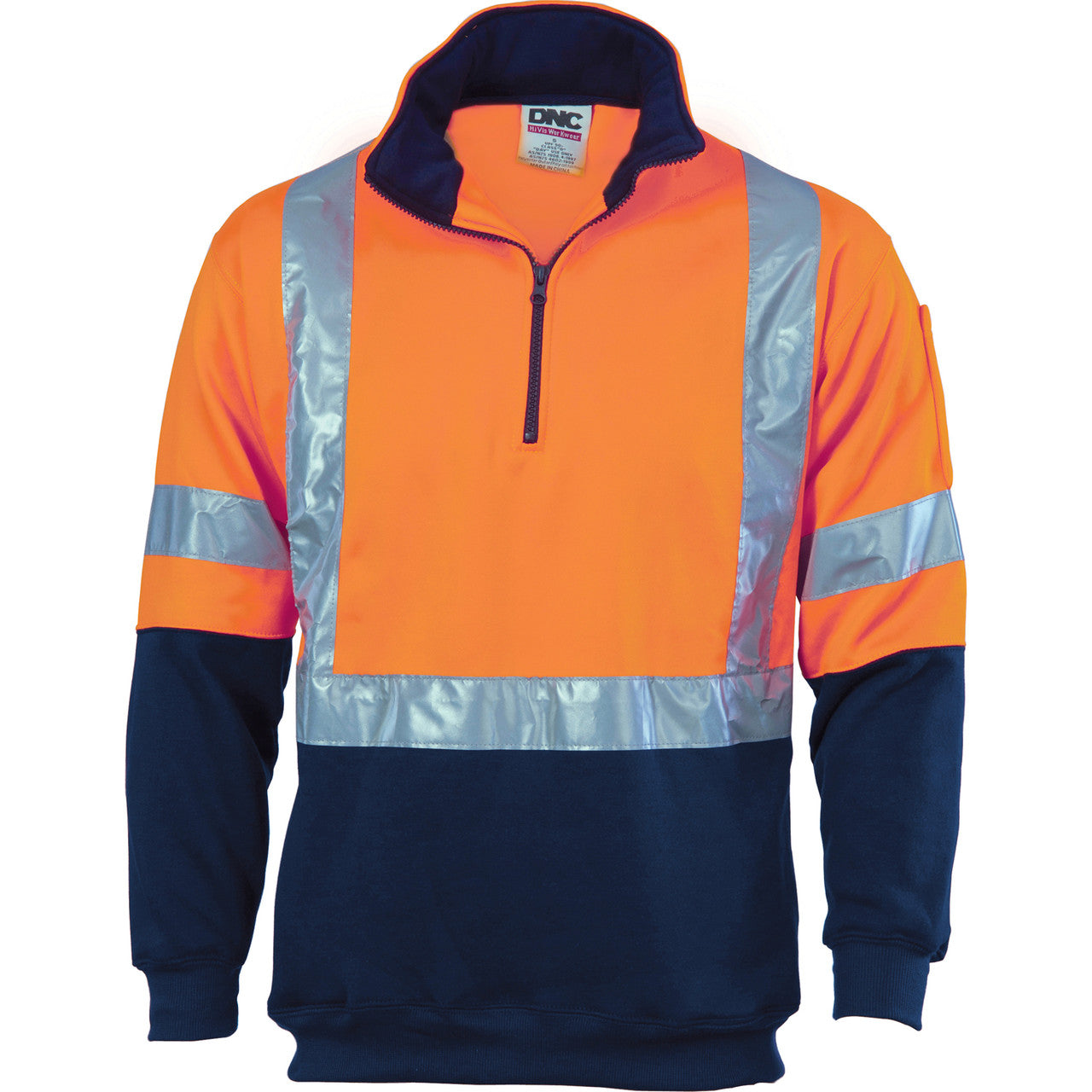DNC HiVis 1/2 Zip Fleecy with ‘X’ Back & additional Tape on Tail 3930