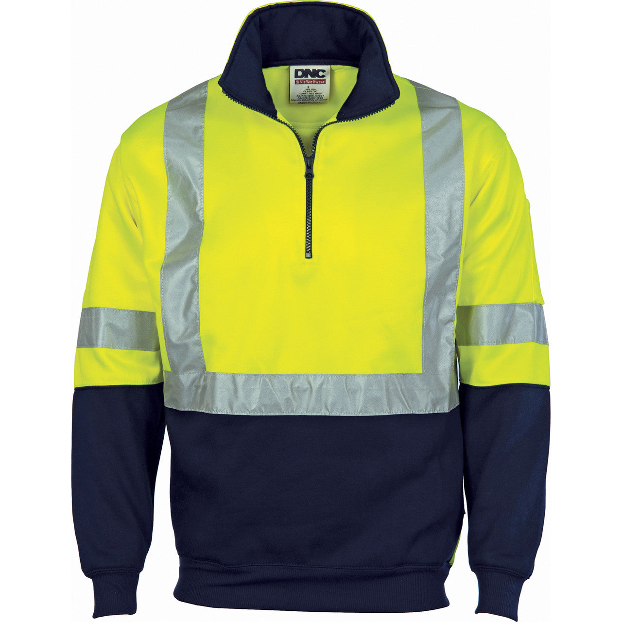 DNC HiVis Cross Back D/N Two Tone 1/2 Zip Fleecy 3929