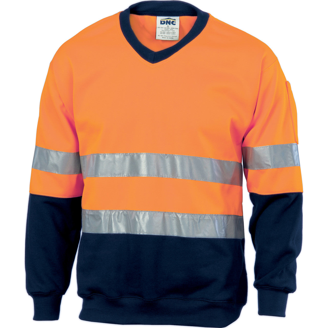 DNC Hivis Two Tone Sweatshirt (Sloppy Joe) With Generic R/Tape V-Neck 3921