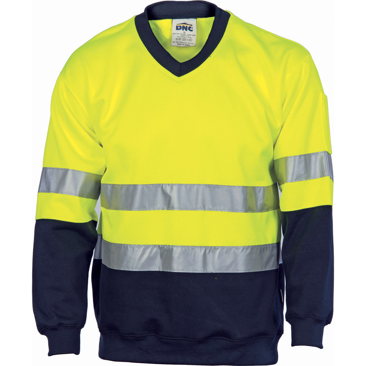 DNC Hivis Two Tone Sweatshirt (Sloppy Joe) With Generic R/Tape V-Neck 3921