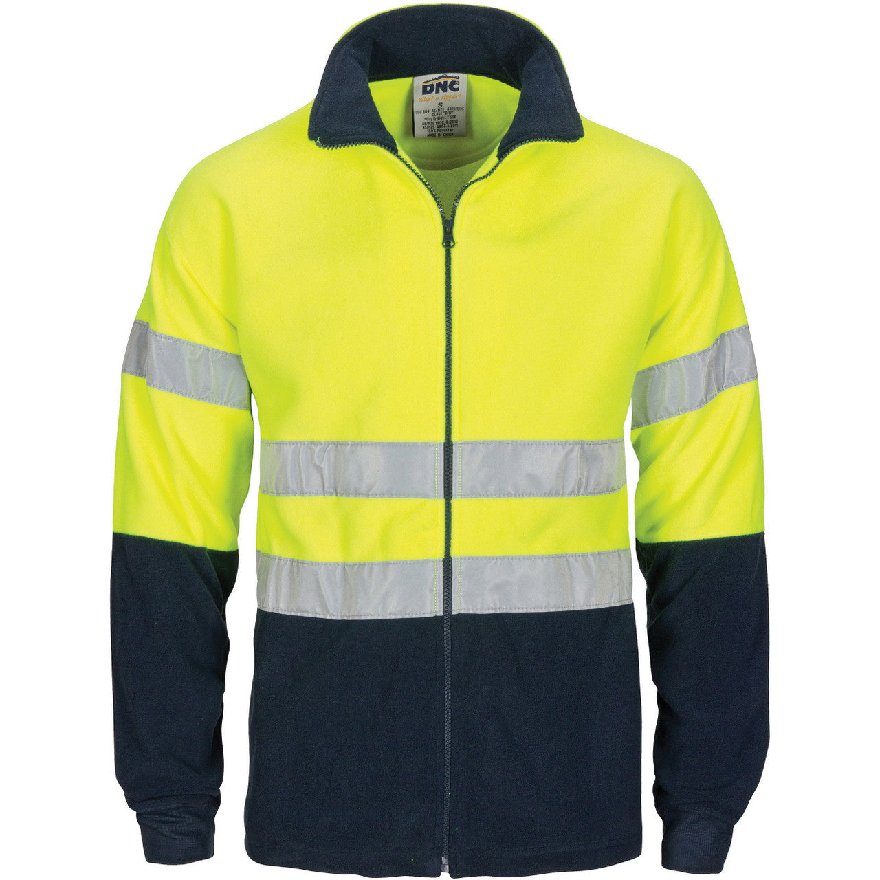 DNC HiVis two tone full zip polar fleece with generic R/Tape 3830