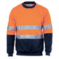 DNC HiVis Two Tone Fleecy Sweat Shirt (Sloppy Joe) with CSR R/Tape Crew-Neck 3824