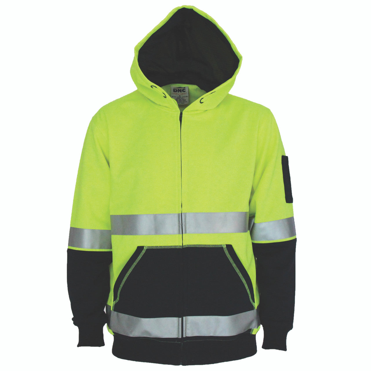 DNC Hivis 2 tone full zip super fleecy hoodie with CSR R/tape 3788