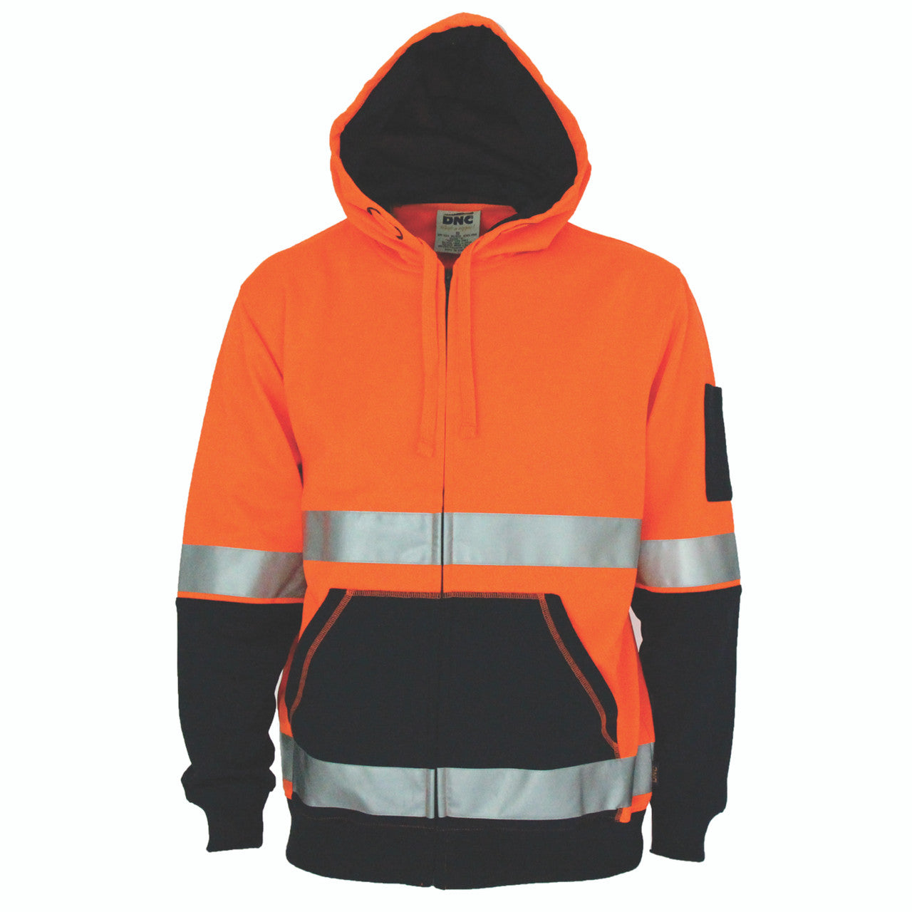 DNC Hivis 2 tone full zip super fleecy hoodie with CSR R/tape 3788